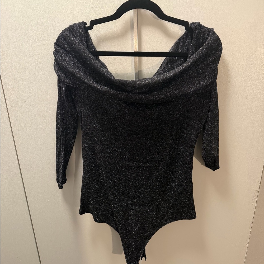 Abercrombie & Fitch Black Off-the-Shoulder Sweater